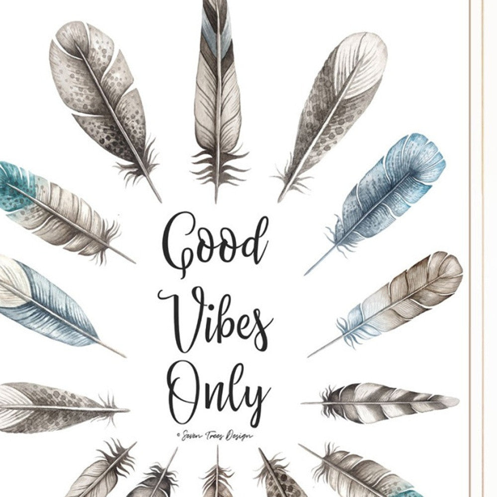 Set Of Two Good Vibes 1 White Framed Print Wall Art