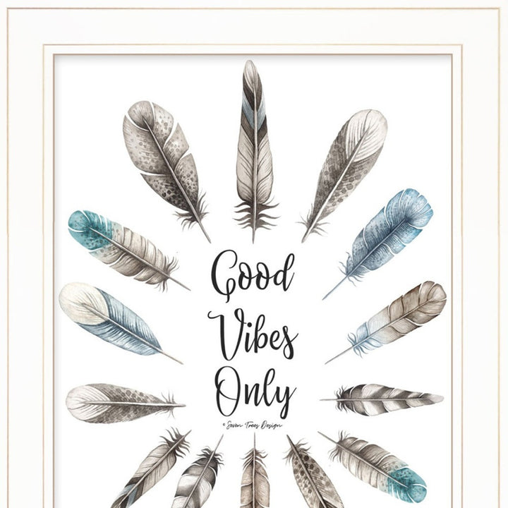 Set Of Two Good Vibes 1 White Framed Print Wall Art