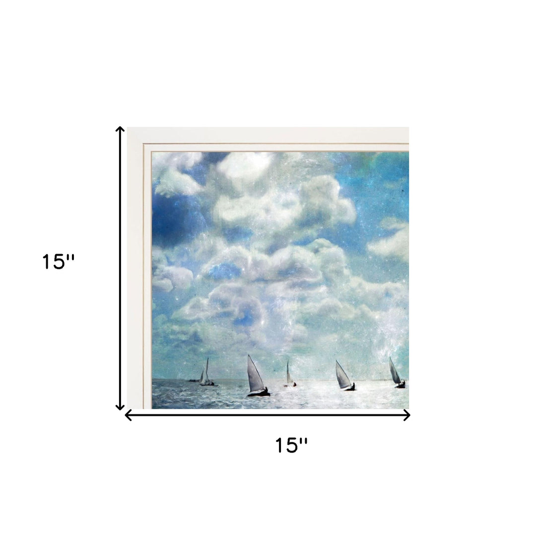 Set Of Two Sailboat Marina 2 White Framed Print Wall Art