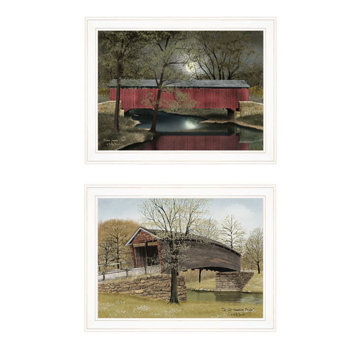 Set Of Two Bridge Collection I 1 White Framed Print Wall Art