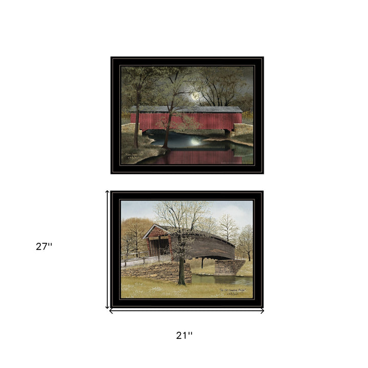 Set Of Two Bridge Collection I 2 Black Framed Print Wall Art