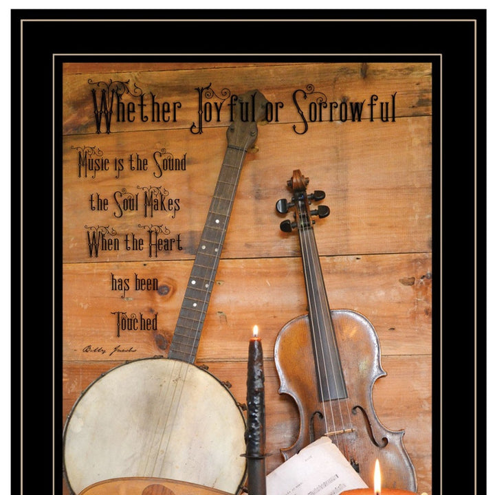 Set Of Two Music or Nevermore 2 Black Framed Print Wall Art