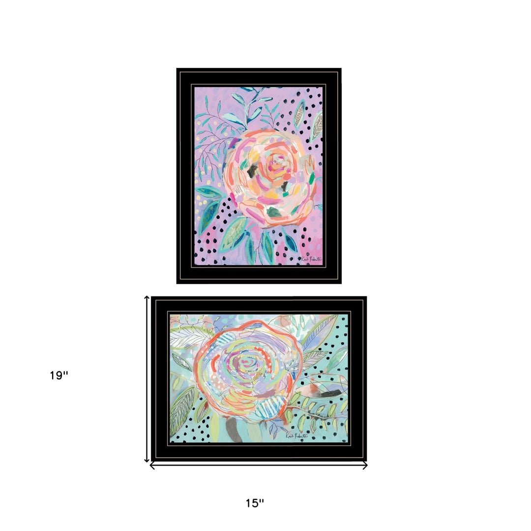 Set Of Two Bloom for Yourself 2 Black Framed Print Wall Art