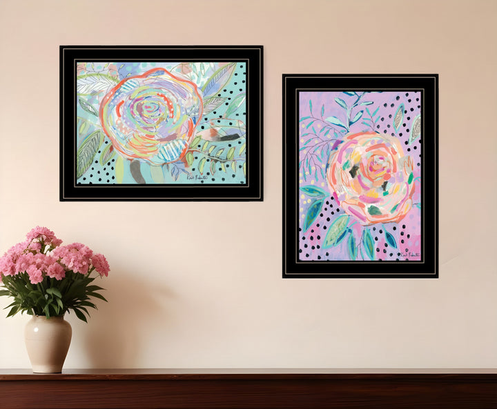 Set Of Two Bloom for Yourself 2 Black Framed Print Wall Art