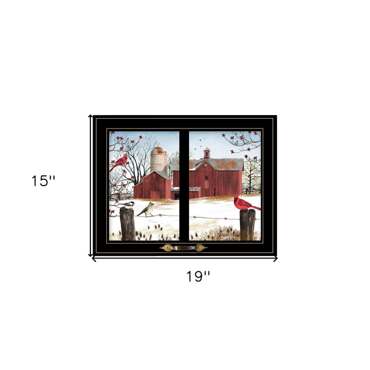 Winter Friends 6 Black Framed Print Wall Art