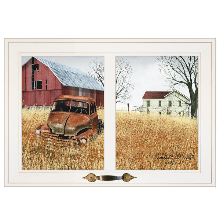 Granddads Old Truck 9 White Framed Print Wall Art