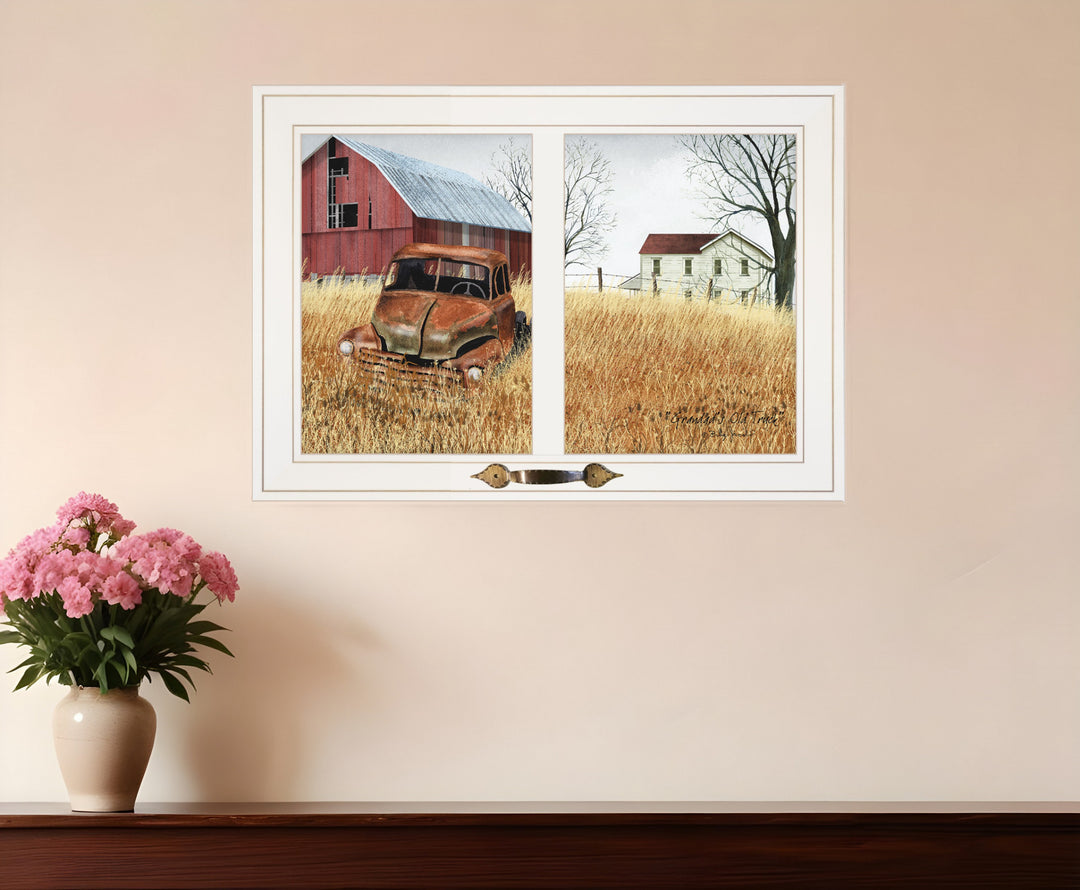 Granddads Old Truck 9 White Framed Print Wall Art