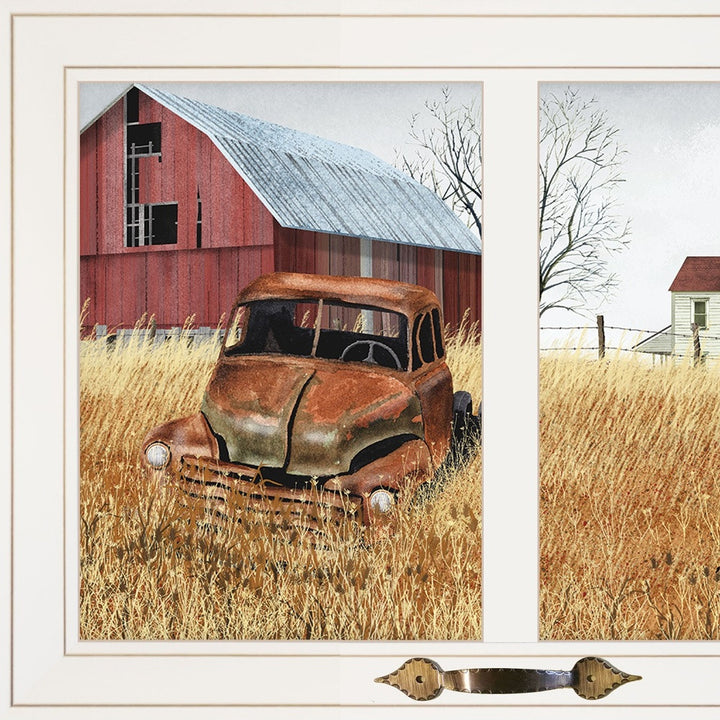 Granddads Old Truck 9 White Framed Print Wall Art