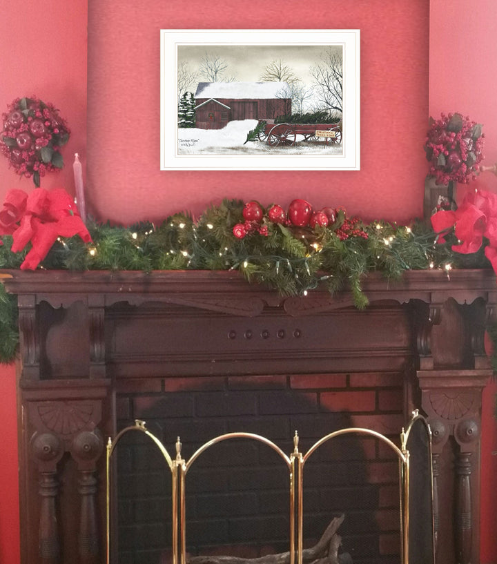 Christmas Wagon 1 White Framed Print Wall Art