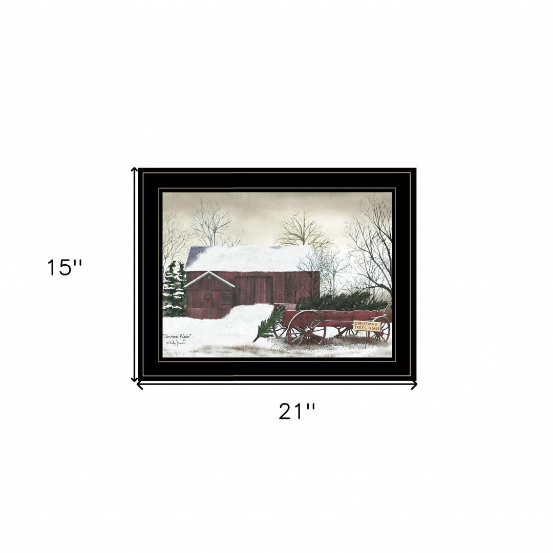 Christmas Wagon 2 Black Framed Print Wall Art