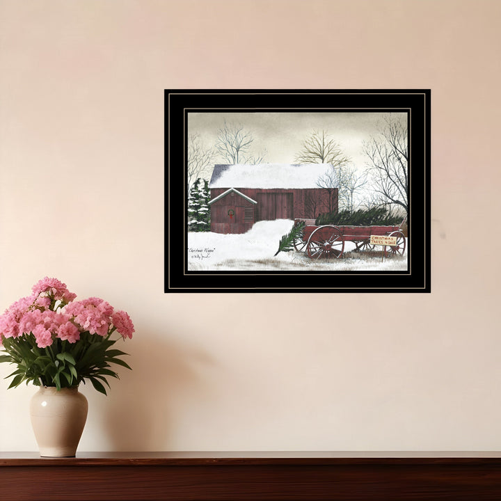 Christmas Wagon 2 Black Framed Print Wall Art