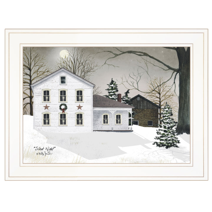 Silent Night 2 White Framed Print Wall Art