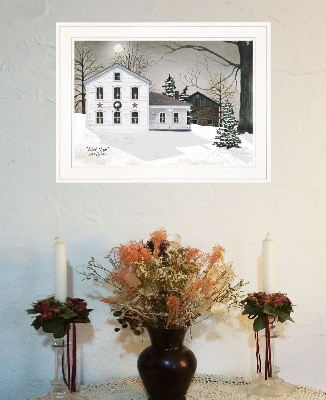 Silent Night 2 White Framed Print Wall Art