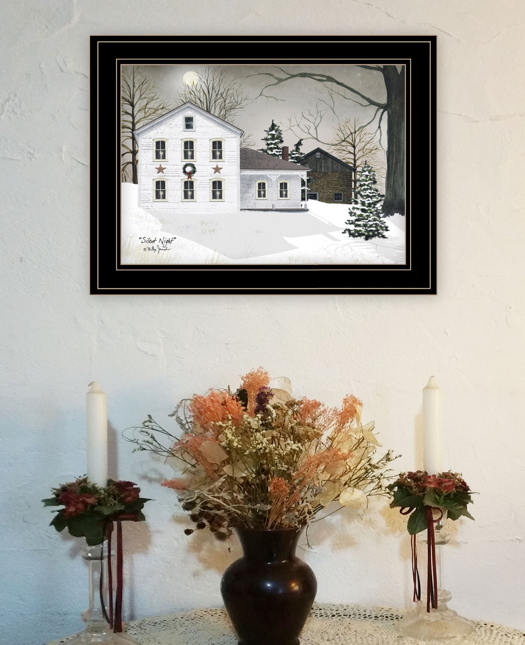 Silent Night 1 Black Framed Print Wall Art