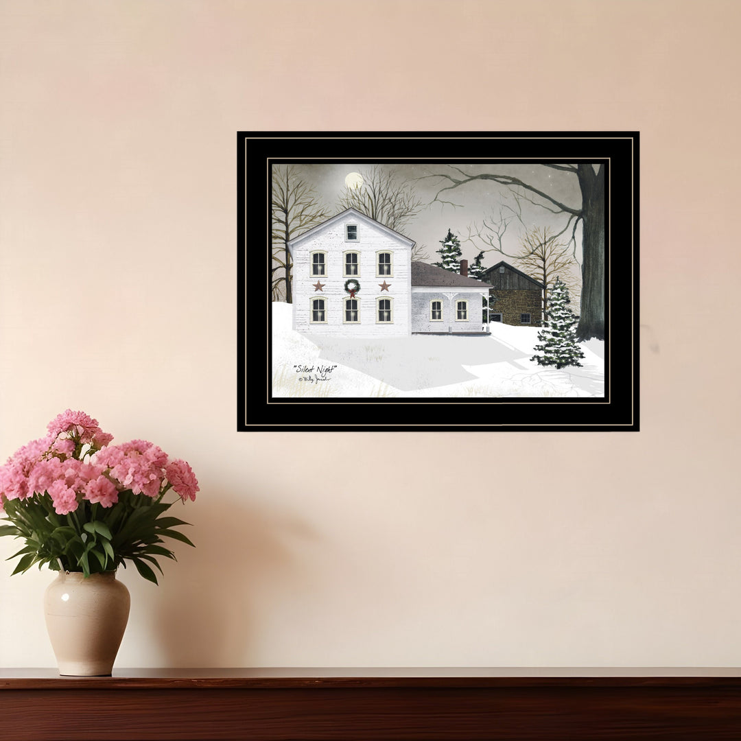 Silent Night 1 Black Framed Print Wall Art