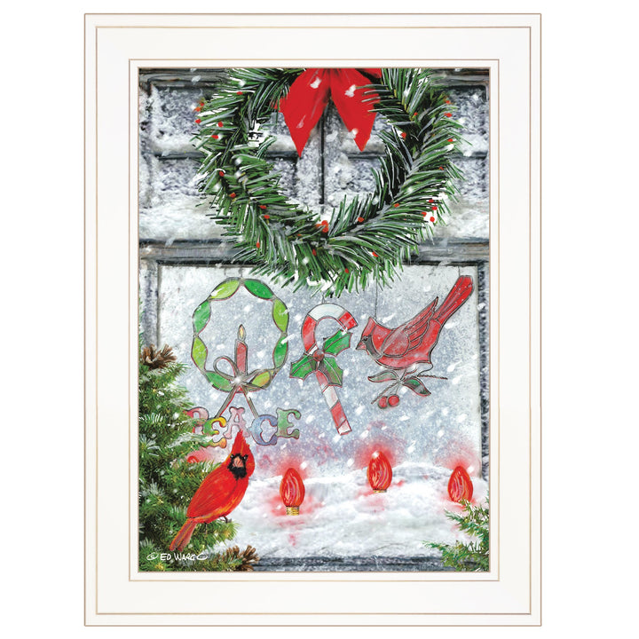 Christmas Peace 1 White Framed Print Wall Art