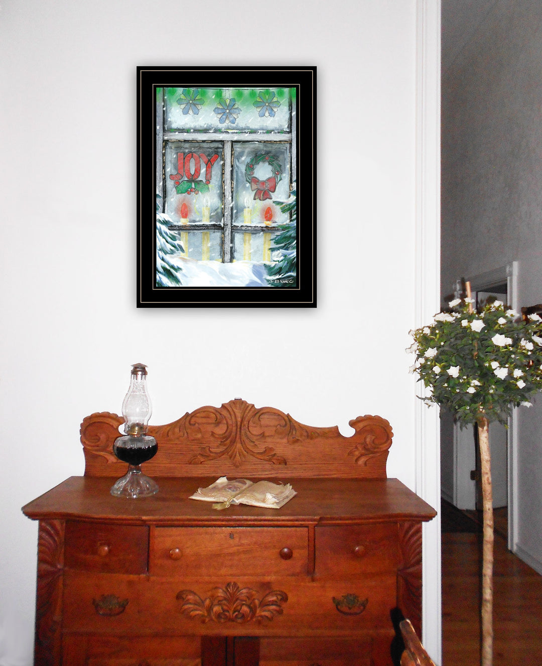 Christmas Joy 2 Black Framed Print Wall Art