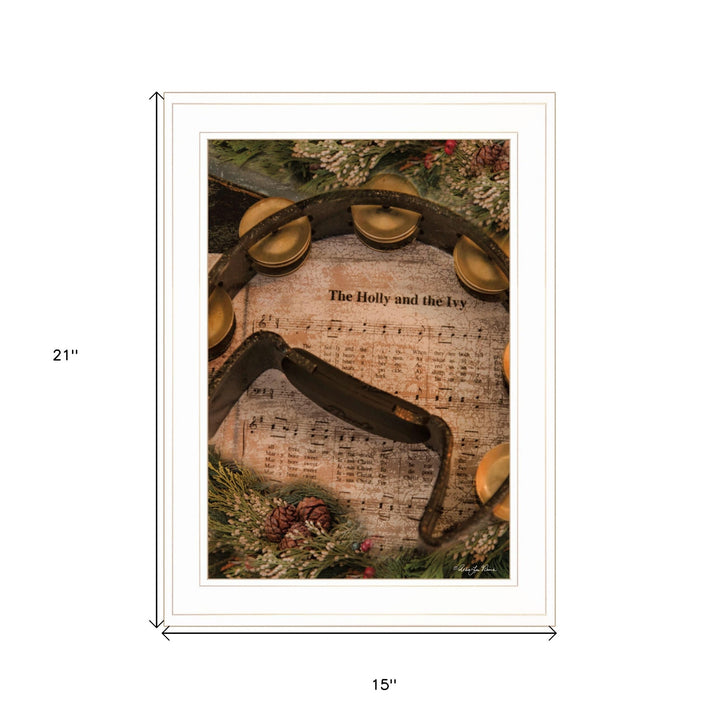 Holly and Ivy 1 White Framed Print Wall Art