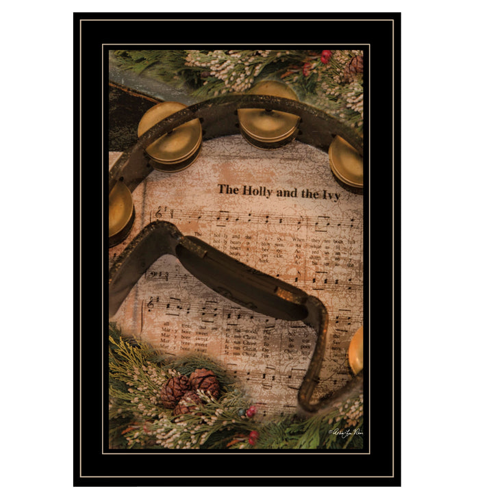 Holly and Ivy 2 Black Framed Print Wall Art