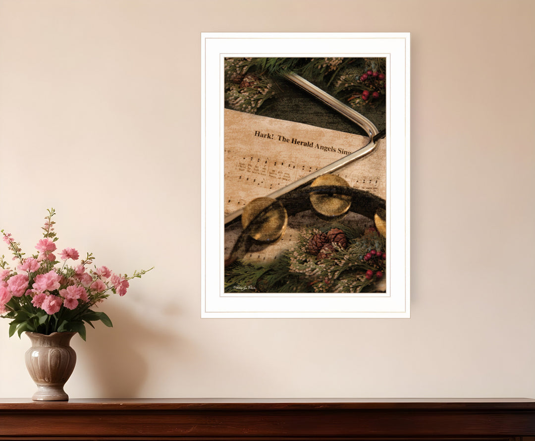 The Angels Sing 1 White Framed Print Wall Art