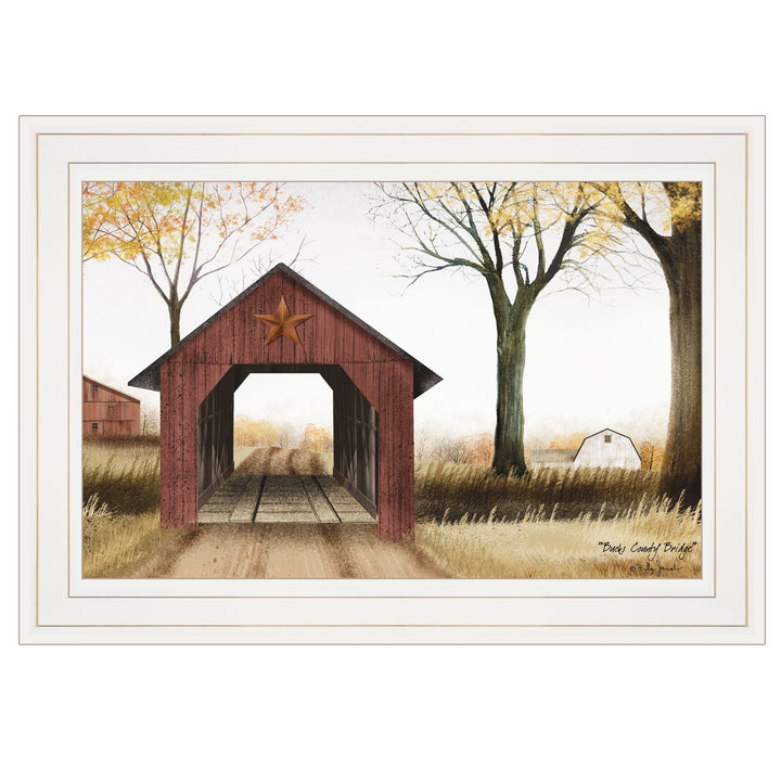 Bucks County Bridge 1 White Framed Print Wall Art