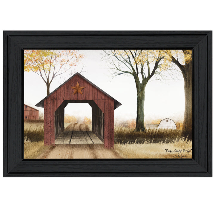 Bucks County Bridge 2 Black Framed Print Wall Art