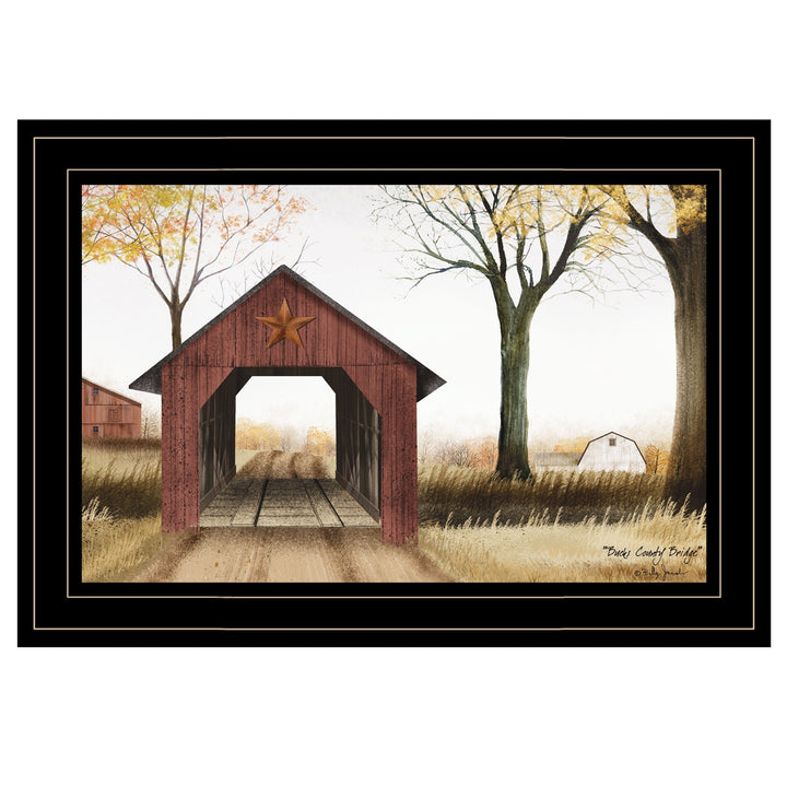 Bucks County Bridge 3 Black Framed Print Wall Art