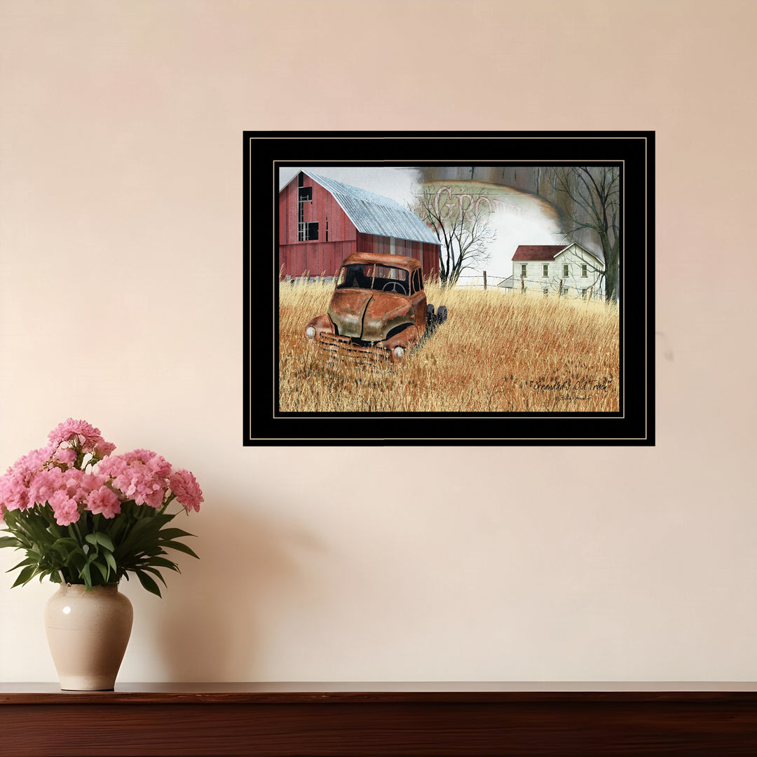 Granddads Old Truck 3 Black Framed Print Wall Art