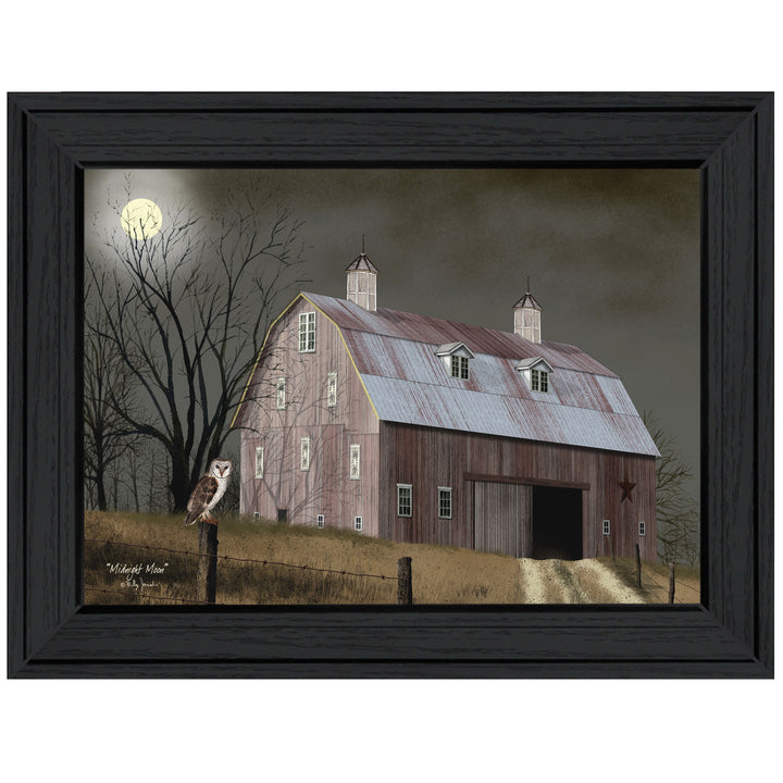 Midnight Moon 4 Black Framed Print Wall Art