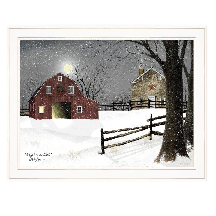 Light in the Stable 5 White Framed Print Wall Art