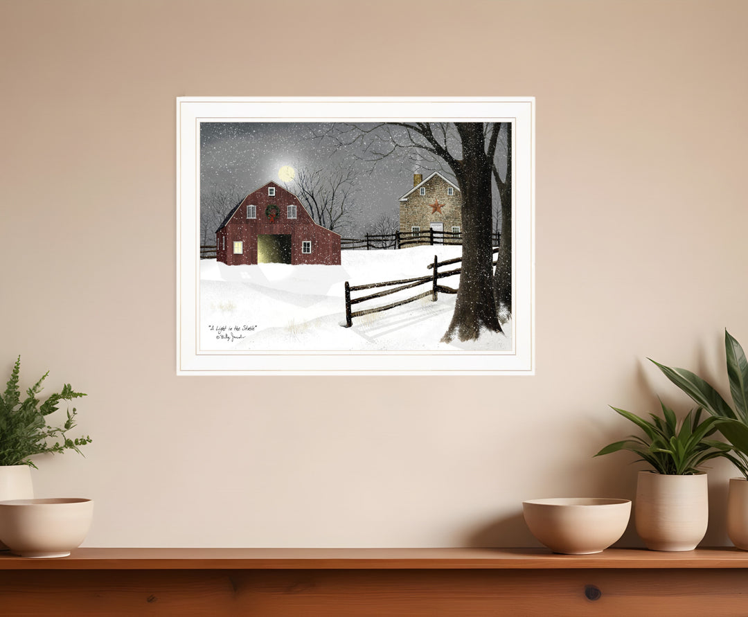 Light in the Stable 5 White Framed Print Wall Art