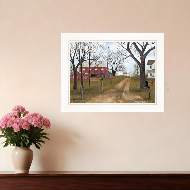 The Old Dirt Road 2 White Framed Print Wall Art