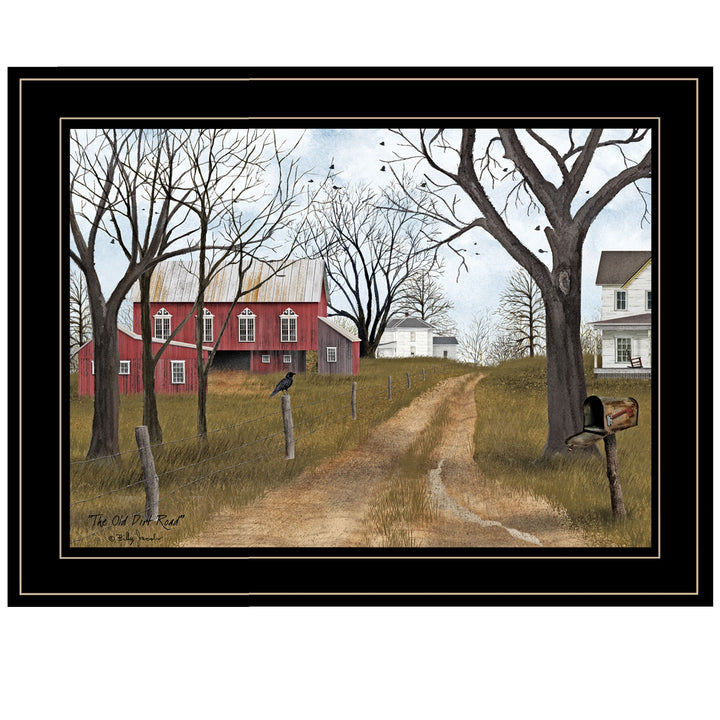 The Old Dirt Road 3 Black Framed Print Wall Art