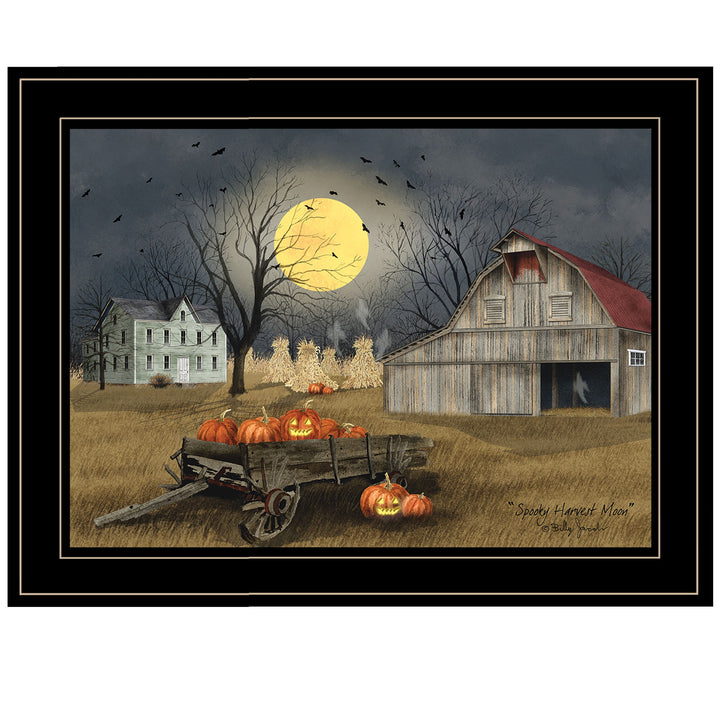 Spooky Harvest Moon 4 Black Framed Print Kitchen Wall Art