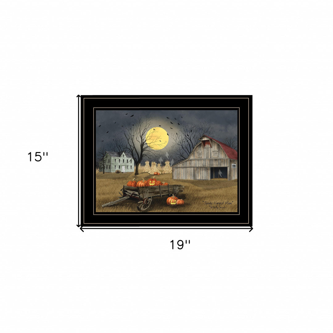 Spooky Harvest Moon 4 Black Framed Print Kitchen Wall Art