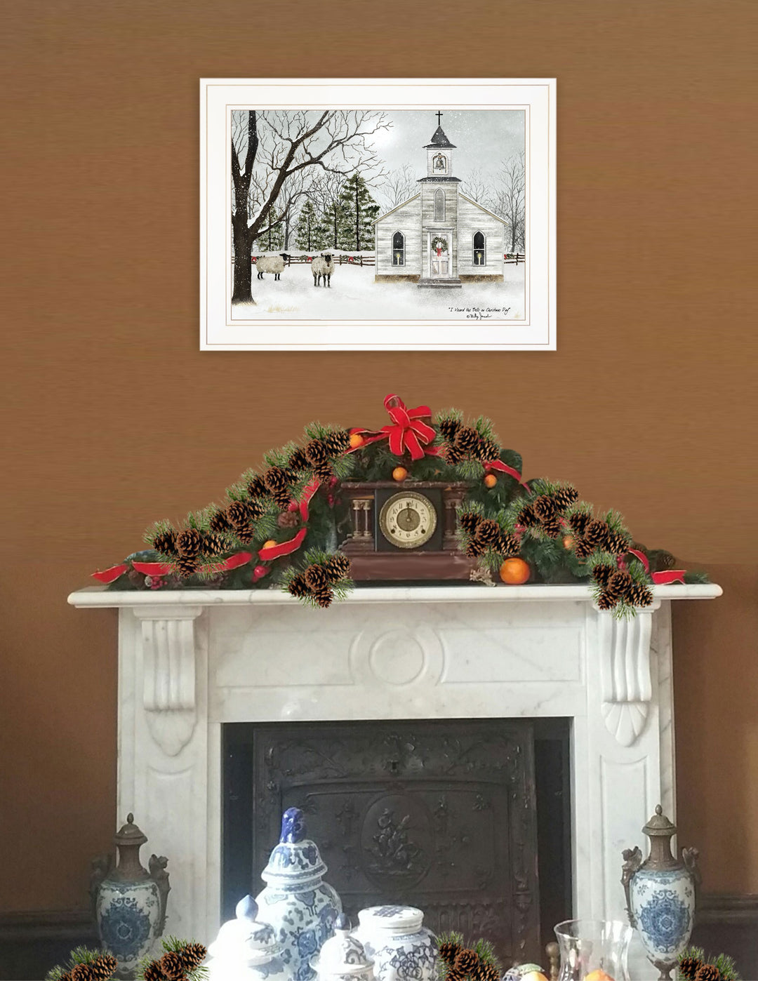 I Heard the Bells on Christmas 1 White Framed Print Wall Art