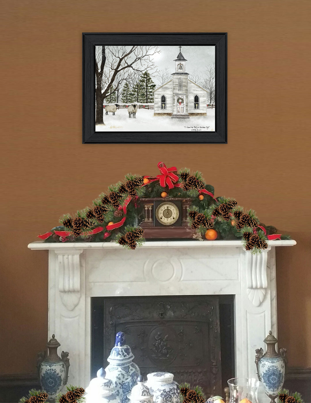 I Heard the Bells on Christmas 2 Black Framed Print Wall Art