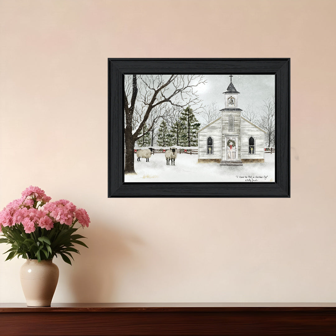 I Heard the Bells on Christmas 2 Black Framed Print Wall Art