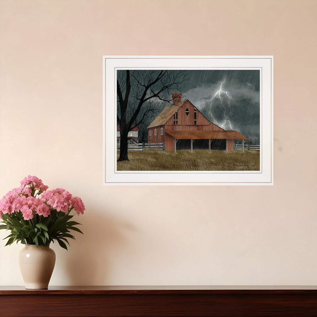 Dark and Stormy Night 2 White Framed Print Wall Art