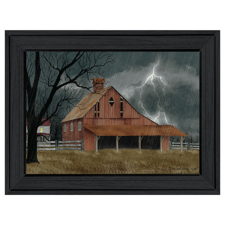 Dark and Stormy Night 3 Black Framed Print Wall Art