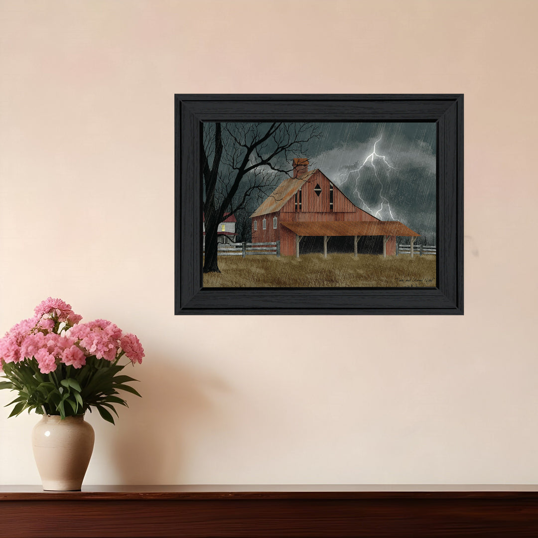 Dark and Stormy Night 3 Black Framed Print Wall Art