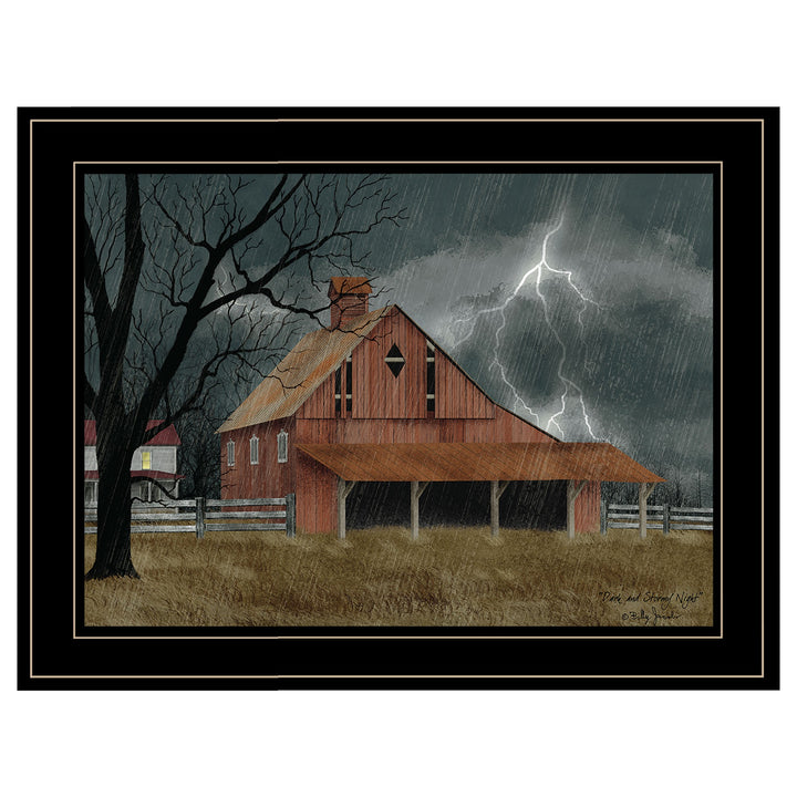 Dark and Stormy Night 4 Black Framed Print Wall Art