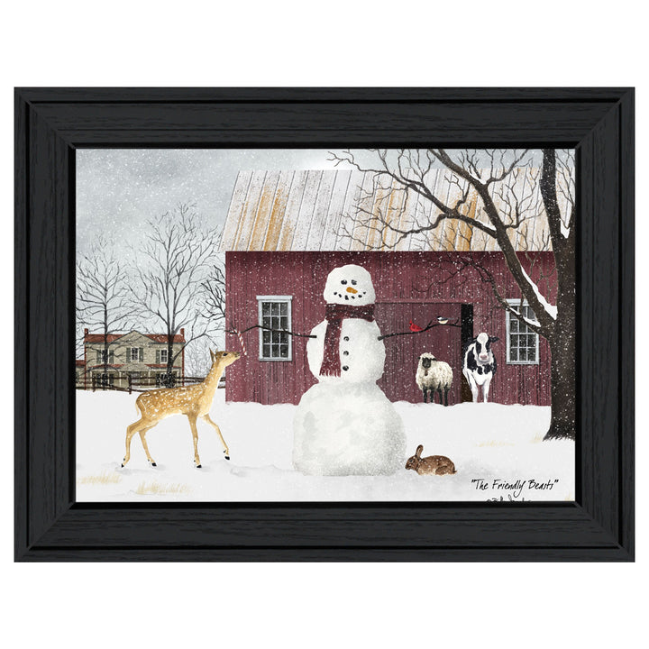 The Friendly Beasts 3 Black Framed Print Wall Art