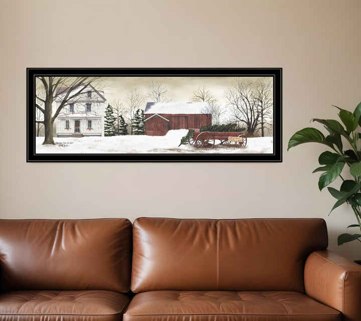 Christmas Trees for Sale Black Grooved Frame Wall Art