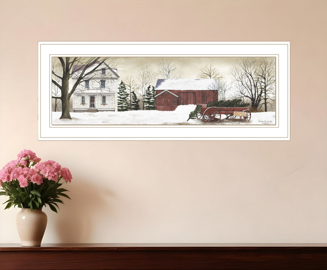 Christmas Trees for Sale 2 White Framed Print Wall Art