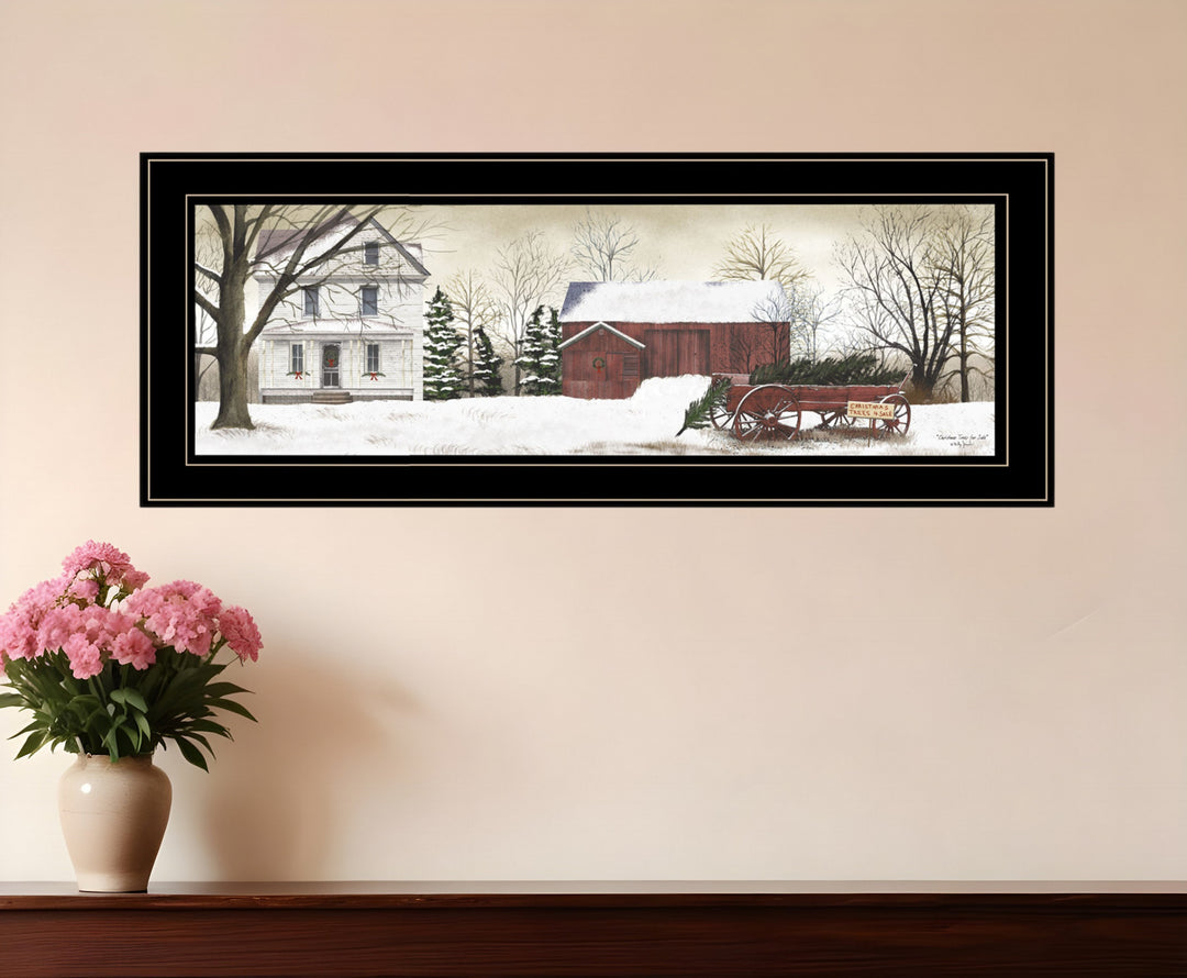 Christmas Trees for Sale 3 Black Framed Print Wall Art