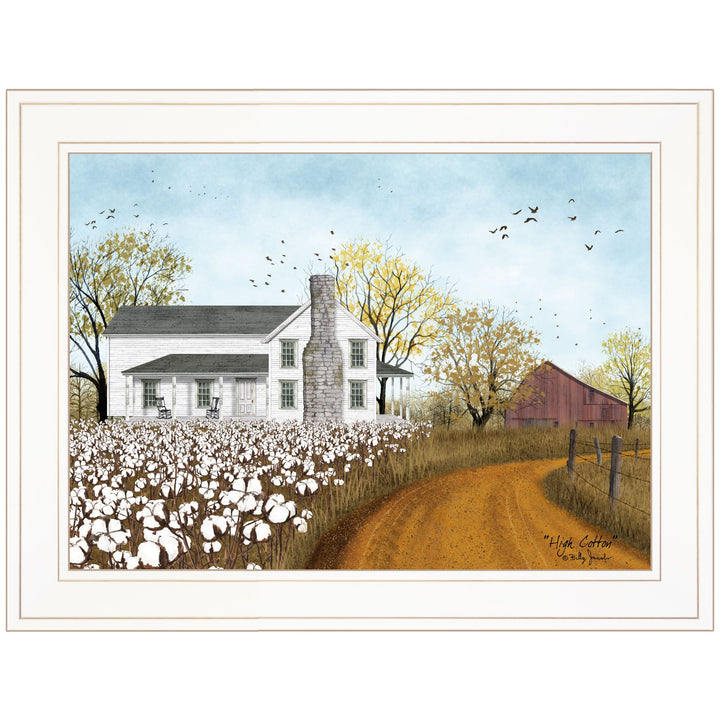 High Cotton 1 White Framed Print Wall Art