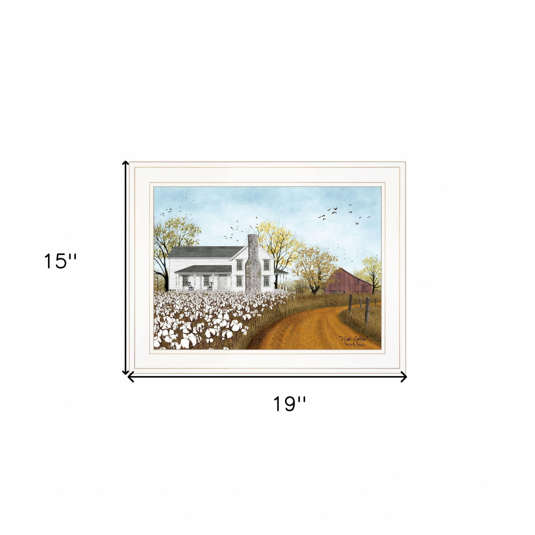 High Cotton 1 White Framed Print Wall Art