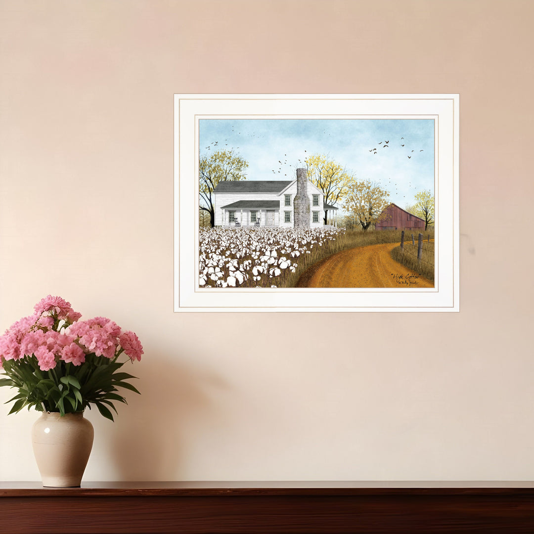 High Cotton 1 White Framed Print Wall Art