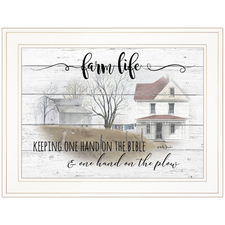 Farm Life 5 White Framed Print Wall Art